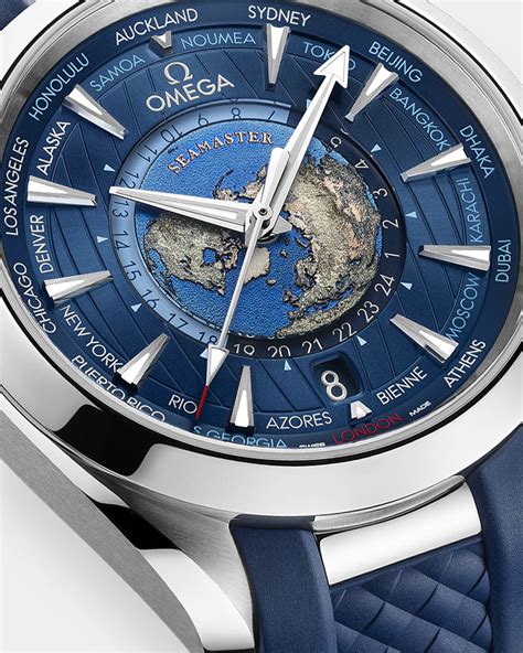 omega seamaster aqua terra blue dial replica|omega seamaster aqua terra worldtimer.